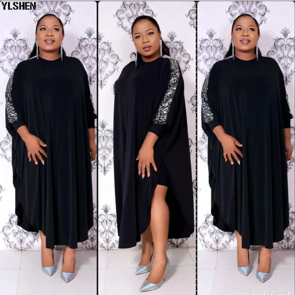 African Dresses For Women Dashiki Sequined African Clothes High Quality Grand Boubou Africain Fashion Africa Dress For Ladies 03