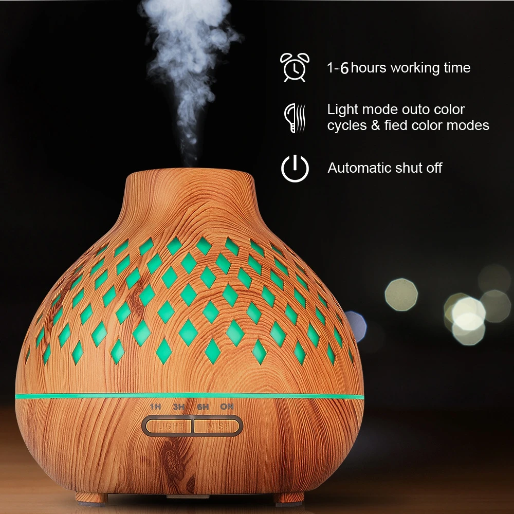 Remote Control Aroma Diffuser Air Humidifier 400ML Ultrasonic Cool Mist  Essential Oil Diffuser LED Light Aromatherapy Diffuser