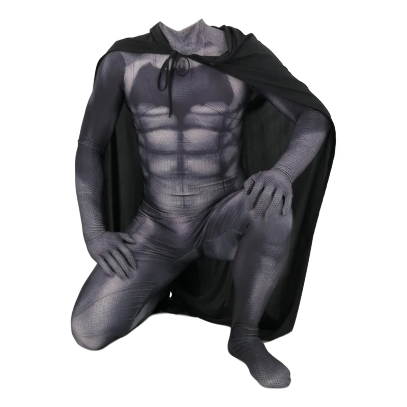 Темный рыцарь Бэтмен косплей костюм плащ маска супергерой зентай боди комбинезон костюмы на Хэллоуин для детей и взрослых