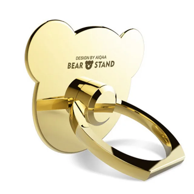 Горячая Универсальный мобильный телефон кольцо-держатель на палец подставка поддержка 360 градусов металлический медведь держатель телефона для iPhone X XS 8 7 6 6S Pad - Цвет: Electroplate gold