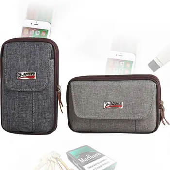 

Men Casual Waist Bag Canvas Belt Hanging Case Carry Phone Pouch Wallet
