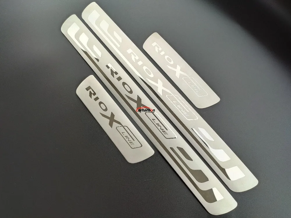 Car Styling Accessories For Kia Rio 3 4 5 X Line Door Sill Threshold Scuff Pedal Protector Stainless Steel Trim  2015 2017 2021