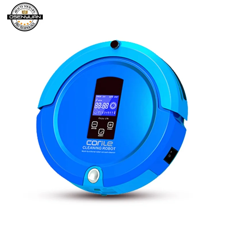 

LCD Robot Vacuum Cleaner Sweep&Wet Mop Navigation Planned Cleaning Dustbin Water Tank Adjustable Schedule Household