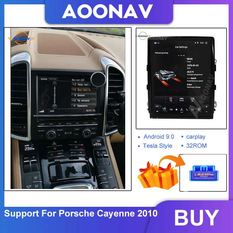 

Car tesla style vertical screen radio multimedia player FOR Porsche Cayenne 2010 car stereo GPS navigation head unit
