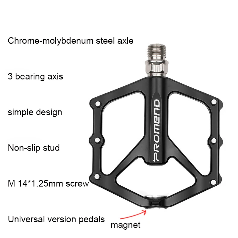 Promend велосипедные педали для MTB Нескользящая велосипедная педаль с ЧПУ Герметичный Подшипник плоская платформа Cr-Mo стальная ось велосипедные педали