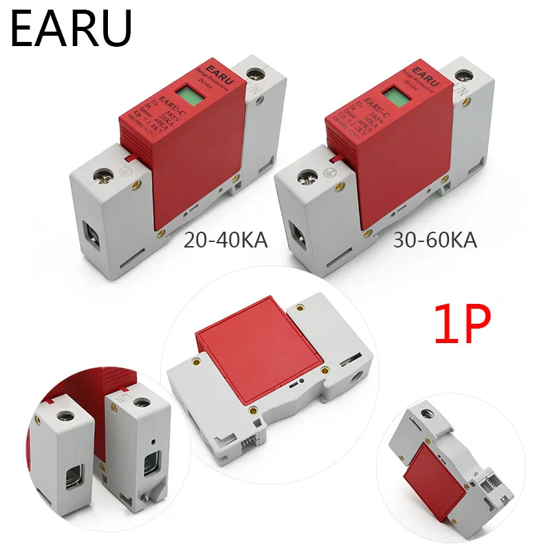 1 шт. AC SPD 1P 2P 3P 4P 20~ 40KA 30KA~ 60KA 385V домашняя защита от атмосферного перенапряжения защитное Низковольтное предохранительное устройство OEM завод