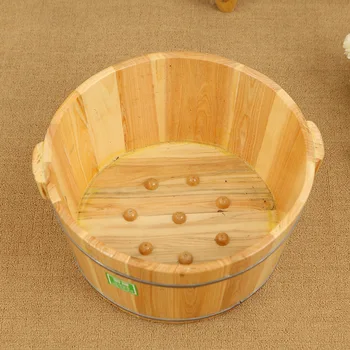 

2019 New 21 Cm Solid Wood Foot Bath Barrel Health-preserving Foot-soaking Spa Pedicure Foot Massage Household Heated Foot Bath