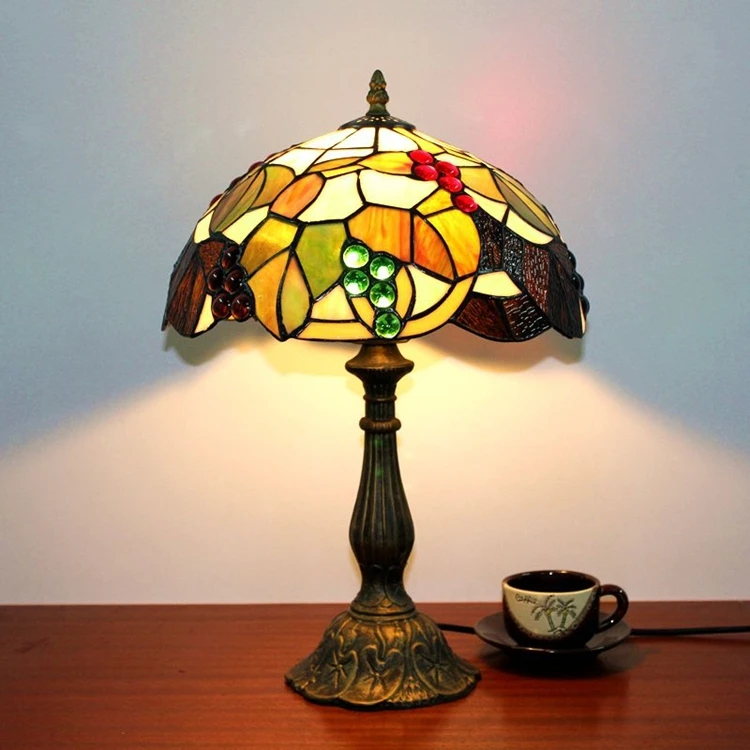 

new retro glass bedroom bedside table lamp fashion wine restaurant hotel decorative lamp
