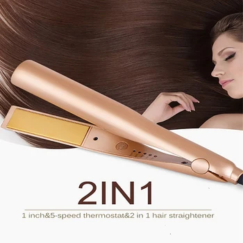 

Women Hair Curler Brush Straighten Iron Salon Hot Comb Flat Iron Wave Styling Tools Professional Electric Digital Curling Iron
