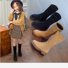 Shoes Girls Fashion Winter Boots for Girls Autumn Vintage Warm Flock Snow Yellow Boot Baby Girl Litter Big Kids Shoes