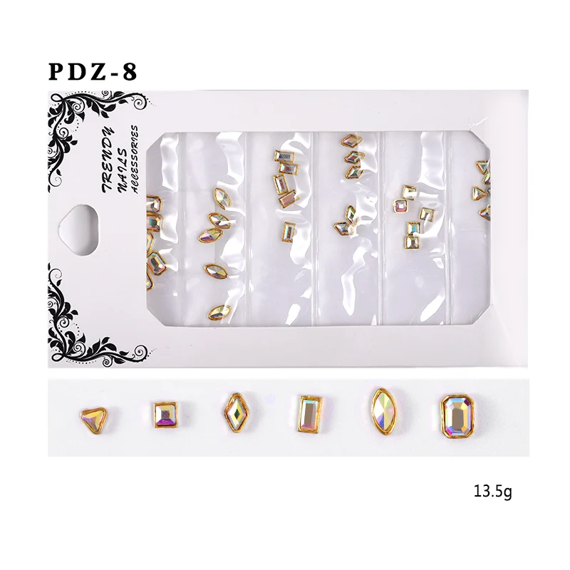 RBAN NAIL 3D Charm Nail Art Rhinestone Decorations Shiny Crystal Jewelry Different Kinds Manicure Accessories Tools - Цвет: S08074