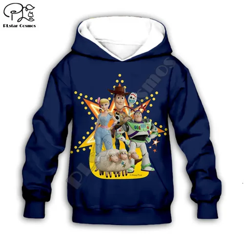 Kids kawaii Forky print Toy Story 4 3d hoodies set/t shirt/zipper boy girl sweatshirt shorts Cartoon woody Buzz Lightyear pants - Цвет: Kids hoodies