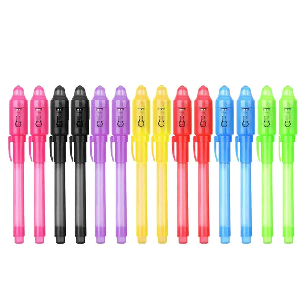 Invisible Ink Pen Magic Pen Magic Light Pen 2/4/8/14pcs UV Light Pen Invisible Magic Pencil Secret Fluorescent Pen for Writing Pad Kids Child Drawing Painting Board DJA88