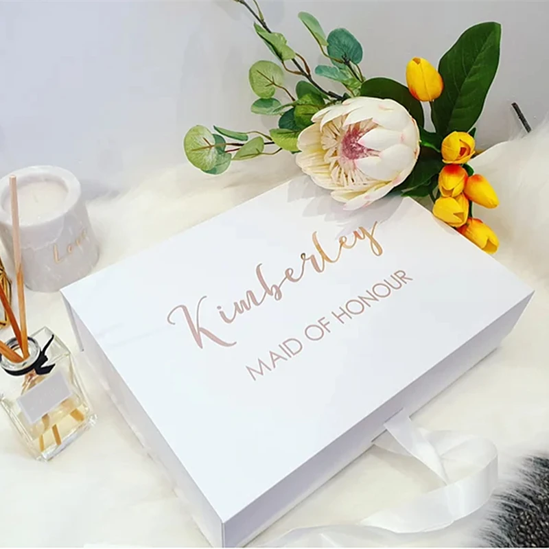 

Personalized Bridesmaid Proposal Gift Boxe,You're Going To Be My Maid Of Honor,Wedding Exclusive Gift box,Name,Foil Gold Letters