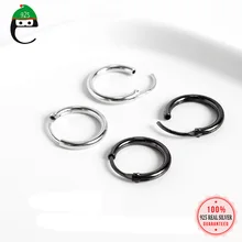 ElfoPlataSi минималистичные геометрические круглые серьги-кольца для женщин День рождения гладкая поверхность серебро 925 ювелирные изделия подарок ED459