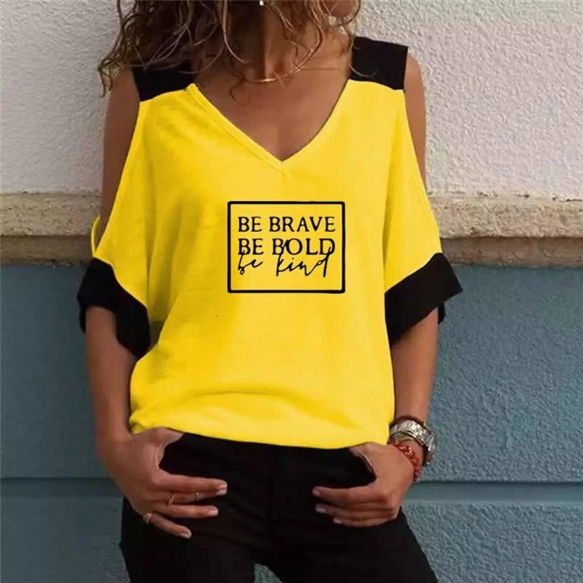 

2019 New Fashion Contrast Strapless V-Neck Jesus Letters Print TShirt For Women Female Harajuku Tops T-Shirt Punk Streetwear