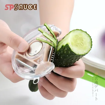 

Japan More Function Rotating Plane Stainless Steel Four In One Peel Fruit And Vegetable Slicer Kitchen Small Tool