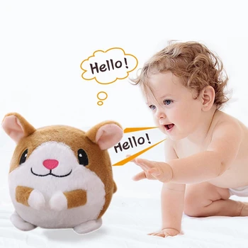 

Hamster Toy, Plush Toy,Soft Plush Toy Electronic Animal Hamster Toys, Electric Talking Walking Pet Toy, Jump Ball Learn Stool Ba