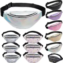 5 Colors Women Travel Waist Fanny Pack Money Belt Wallet Glitter Multicolor Bum Bag Pouch