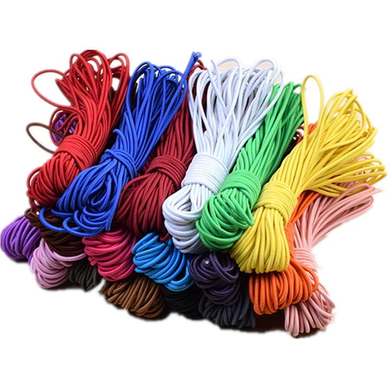 5 ярдов/партия 2 мм круглая эластичная лента для шитья Fiat Резиновая талии веревка