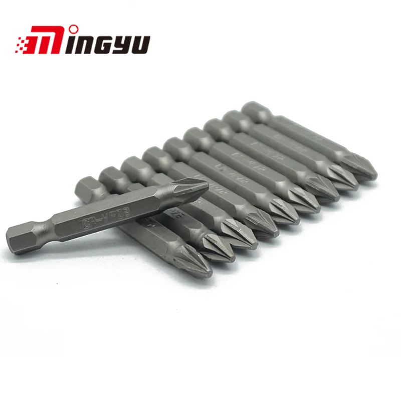 10PCS 50mm 1/4 Inch Shank PH0 PH1 PH2 PH3 PZ0 PZ1 PZ2 PZ3 Screwdriver Bit Set Cross Phillips Pozi Screw Driver Bits Hand Tool |