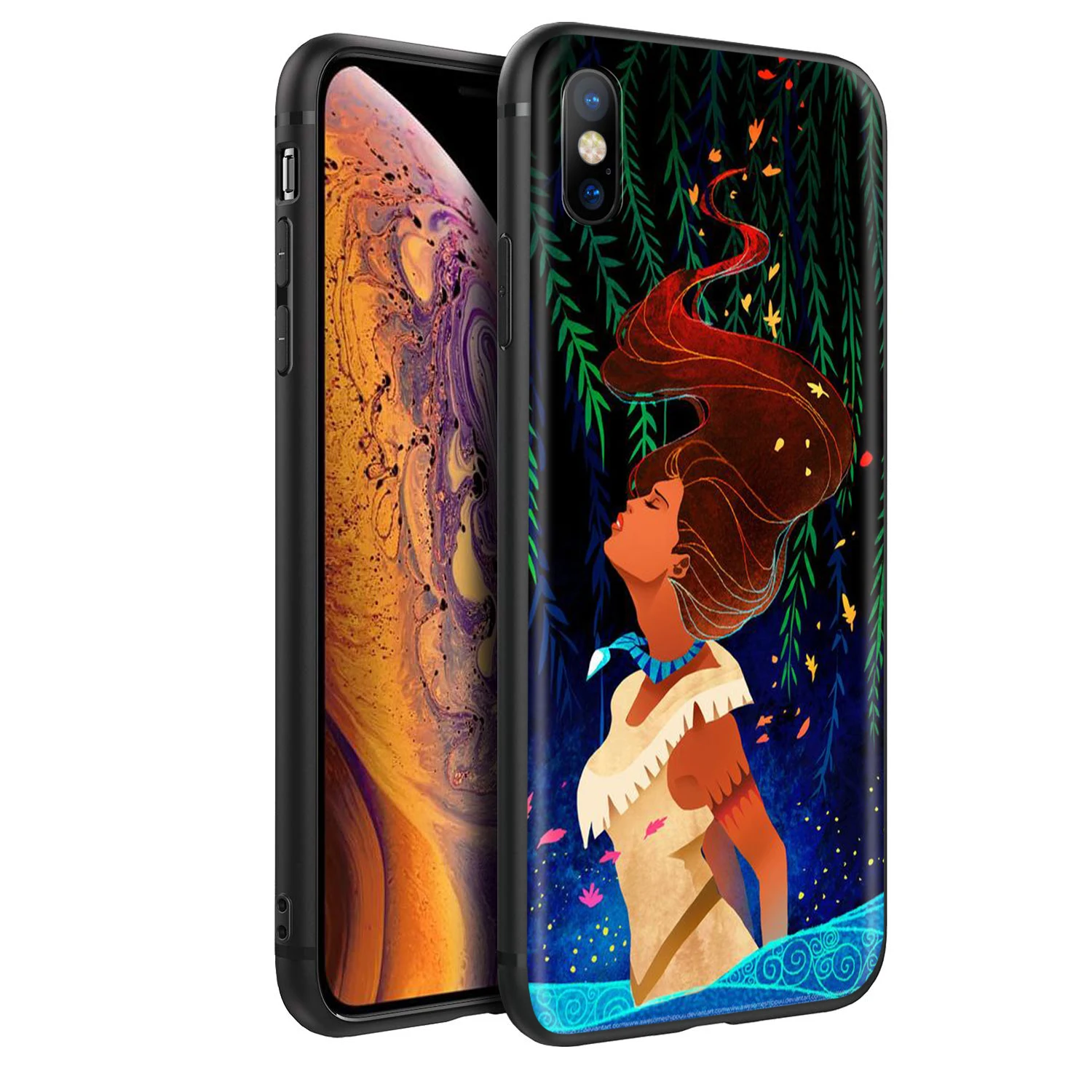 Силиконовый мягкий чехол YIMAOC Покахонтас для iPhone 12 Mini 11 Pro XS Max XR X 8 7 6 6S Plus 5 5S