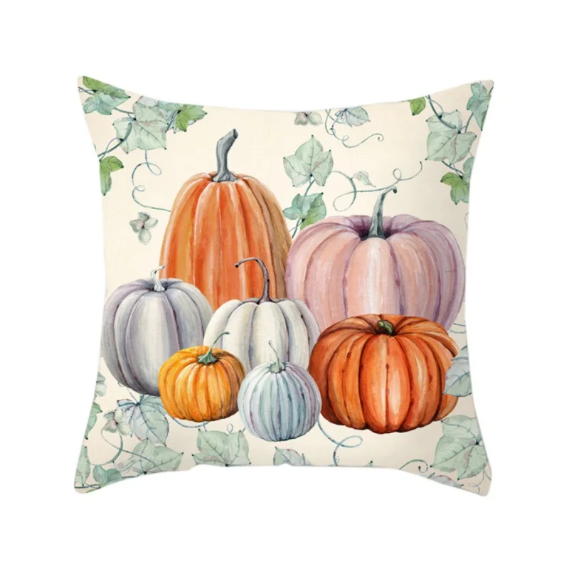 

Pumpkin Pattern Design Throw pillowcase Supper Soft Peach Velvet Decorative Pillowcase Holiday Chair
