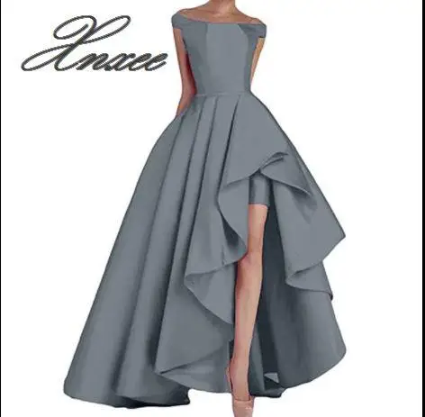 Xnxee короткие спереди длинные сзади платья vestidos de - Цвет: Серый