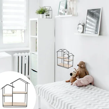 

1Pc House-shaped Shelf Special Nordic Style Practical Wall Stand Wall Shelf for Balcony Bedroom Bathroom