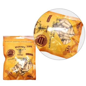 

Hot Sale 120Pcs Hornet Per Rolled Tips Natural Prerolled For Cigarette Rolling Paper 6MM Papel Cigarro Cigarette Holder