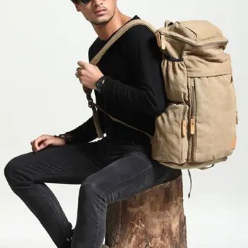 

Outdoor Travel Vintage Outdoor Canvas Backpack for Men Casual Daypacks Retro Rucksack 63HC