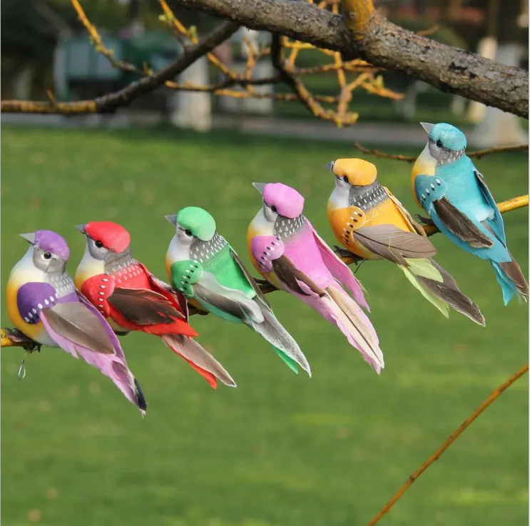 

12Pc Fake Colorful Bird Artificial Foam Simulation Birds With Feather,Magnet,DIY Wedding Decorations,Christmas Ornaments
