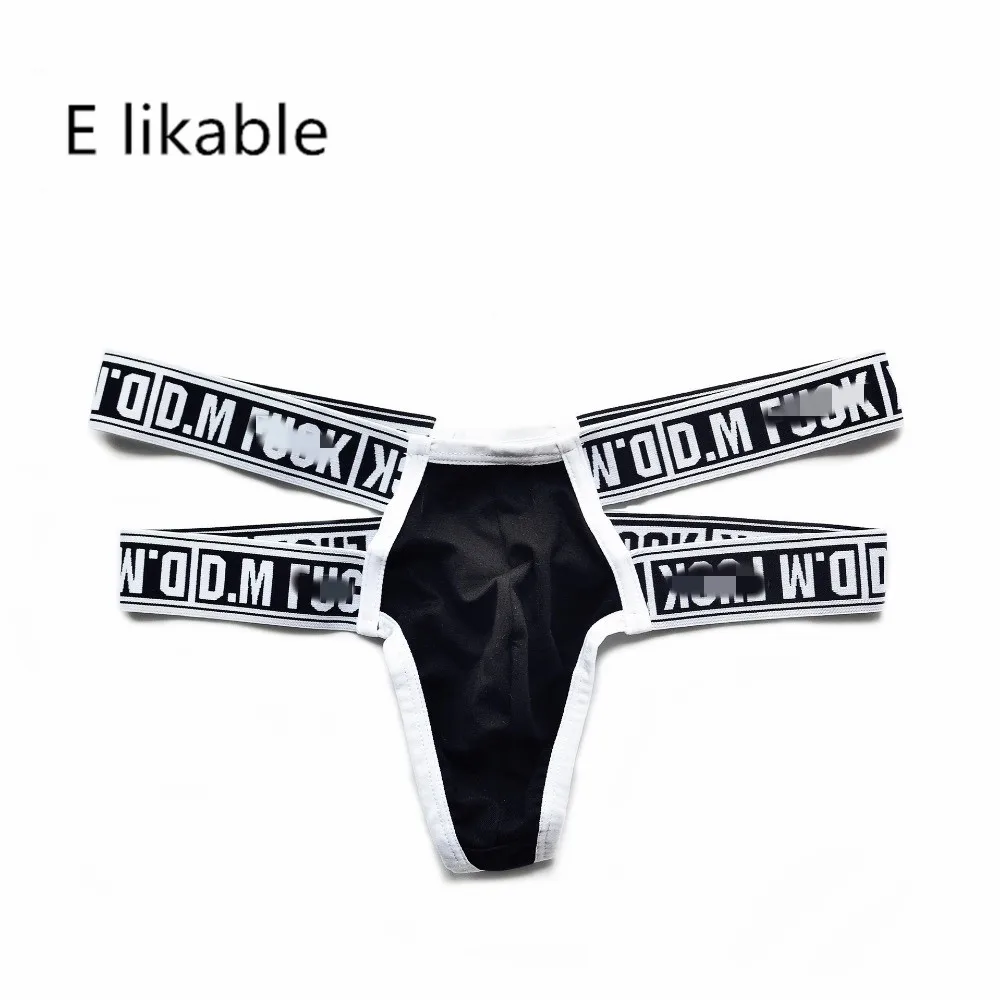 

E likable new European and American fashion men's underwear cotton comfortable breathable low waist sexy letter tight thong