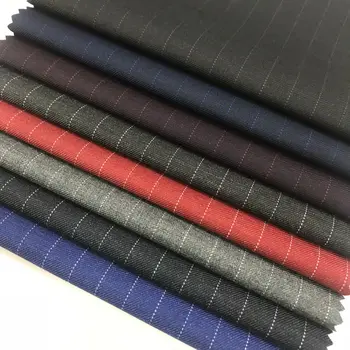

Stretch Tr Striped Woolen Fabric Shuttle Fabric Uniform Fabric Vertical Stripe Spring and Autumn Fashion Suit Fabric