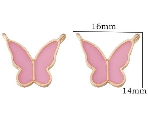 

10pcs/lot butterfly Alloy Dripping Oil Pendants for DIY Handmade Jewelry Necklace Accessories fg4s