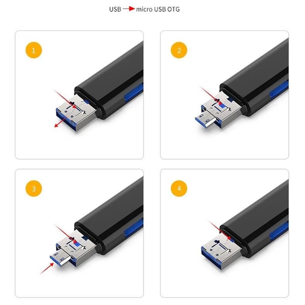 Мини портативный микро USB 2,0 тип-c TF флэш-цифровой считыватель карт OTG адаптер