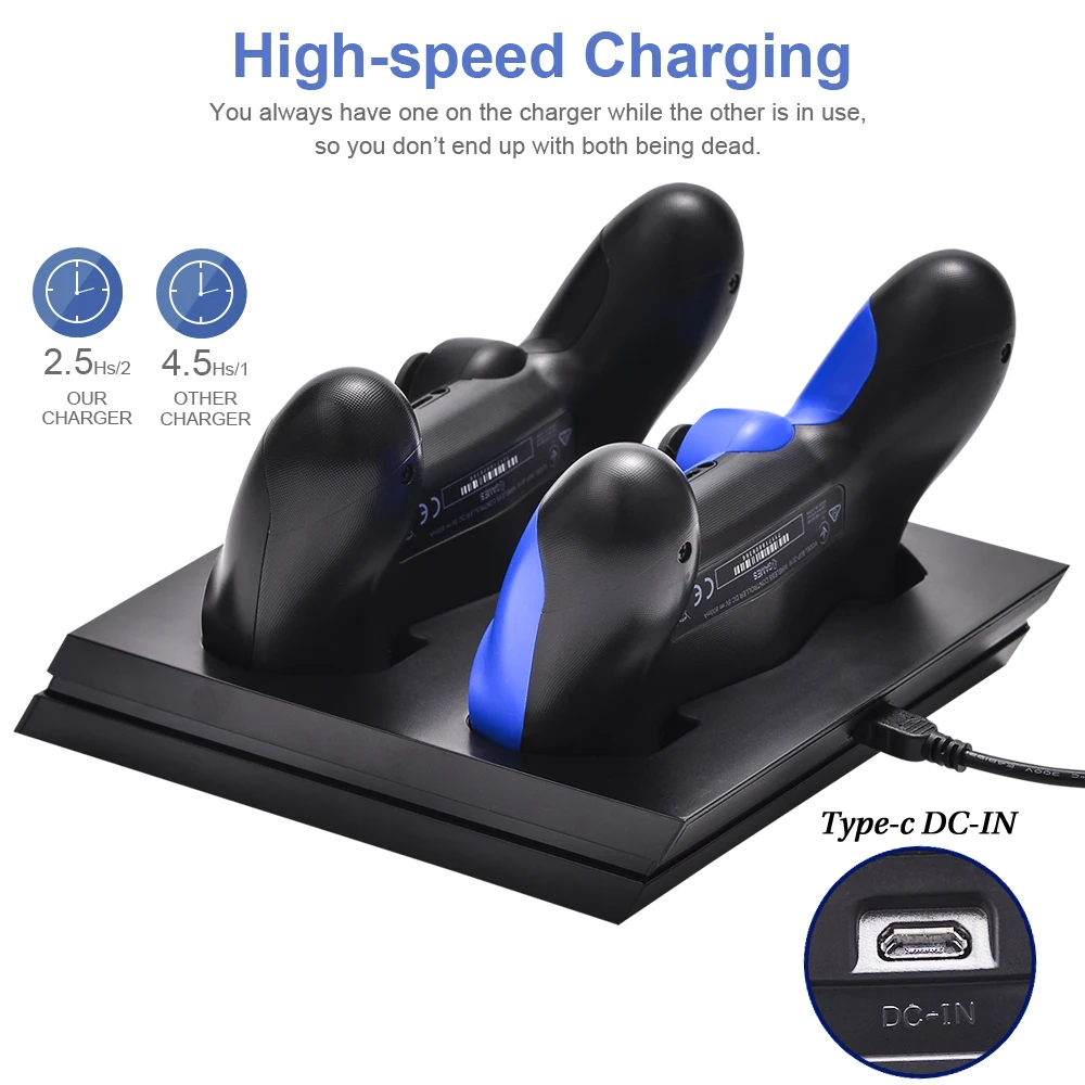 PS4/Pro/Slim контроллер зарядное устройство беспроводной геймпад зарядная док-станция для sony Playstation 4 Dualshock 4 джойстик аксессуары