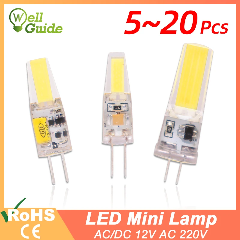 GreenEye светодиодный G4 G9 Лампа 3 Вт 6 10 AC/DC 12 В 220 в 240 COB SMD с регулируемой яркостью