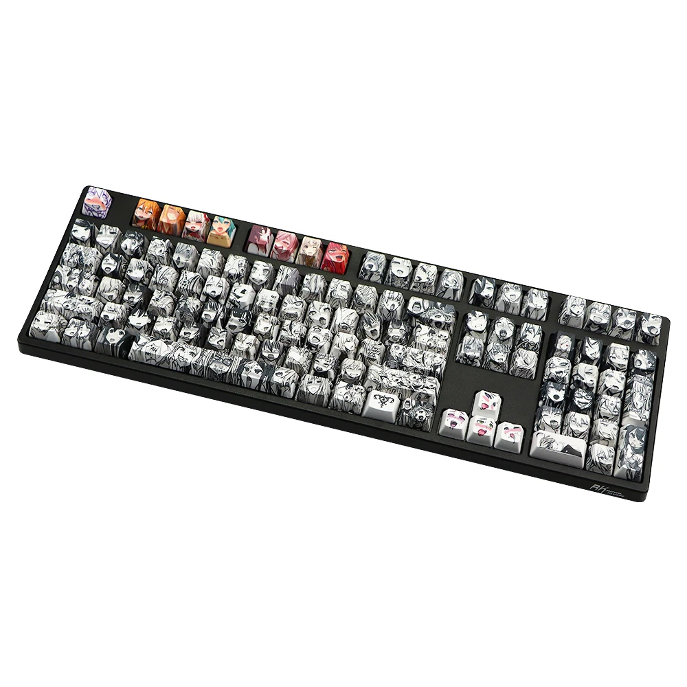 PBT 110key Ahegao Keycap Dye Sublimation OEM Profile Japanese Anime Keycap For Cherry Gateron Kailh switch Mechanical Keyboard