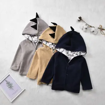 

1-5T Dinosaur Coat Boys Toddlers Hoodies Tracksuit Fleece Autumn Warm Jumpers Boys Jackets Dino Boy Clothes Tops Kids Sportswear