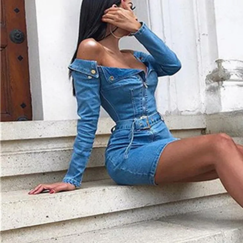 Женская одежда джинсовое платье для вечеринки vestidos Европейский стиль Ретро мода