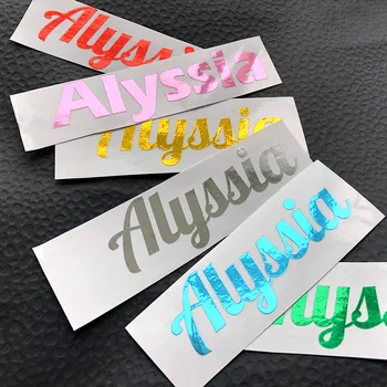 

1Pcs Reflective PVC Custom Name Sticker Die Cuting Vinyl Label Colorful Personalised Tag For Water Bottle Lanch Box Laptop Decal