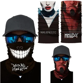 

Hellboy Alice in Wonderland Maleficent Motorcycle Cycling Neck Scarf Half Face Mask Bandana Headband Cosplay Adult Masks
