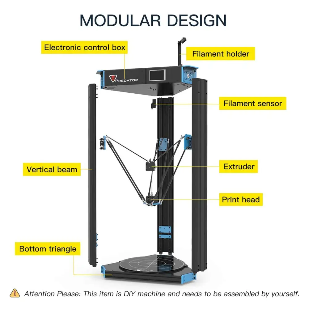 ANYCUBIC Predator 3D принтер Большой шкив 370x370x455 мм автоматическое выравнивание большой