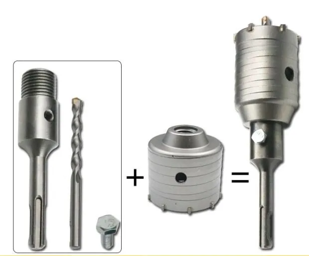 30 мм-160 мм стена ударное Отверстие пила БУР с отверстием Бит Набор инструментов Резак SDS Plus Hummer Карданная муфта стержень кладка камня