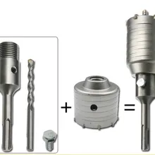30 мм-160 мм стена ударное Отверстие пила БУР с отверстием Бит Набор инструментов Резак SDS Plus Hummer Карданная муфта стержень кладка камня