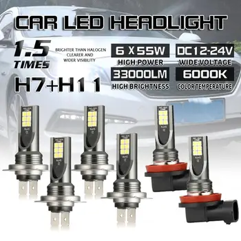 

H11 H7 LED Car Headlight Bulb 11000LM 6000K For Hyundai Sonata 2011-2014 LED 6X Bulbs Running Auto Fog Head Lamp