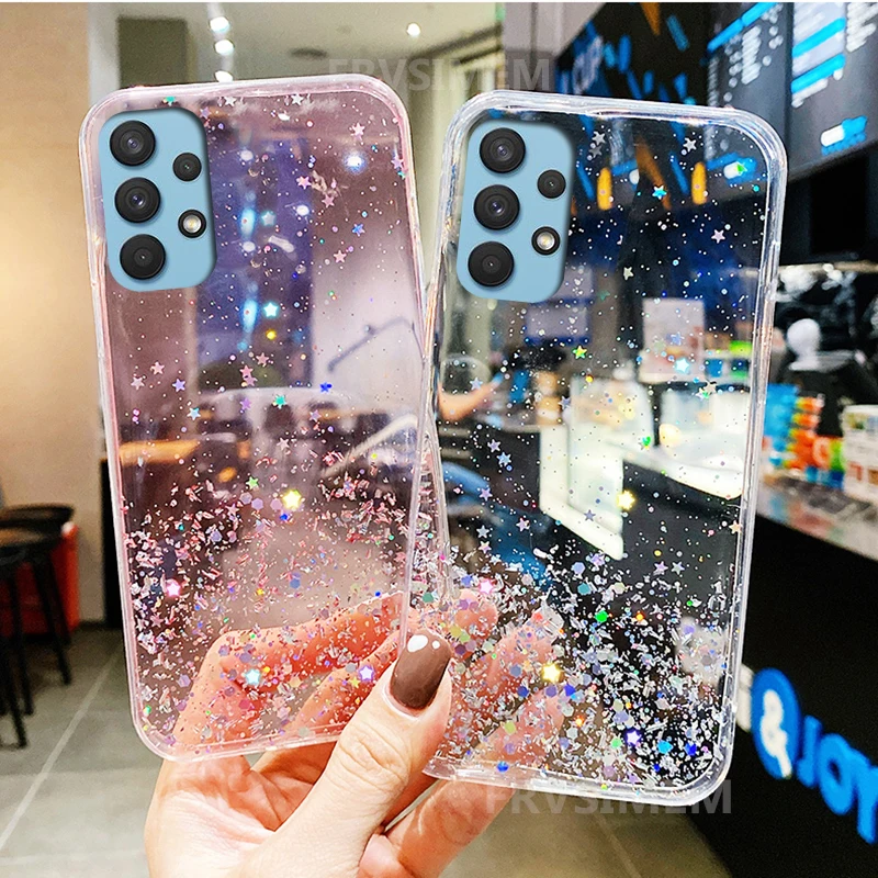 Glitter Silver Foil Silicone Phone Case For Samsung Galaxy Series_voghion.com