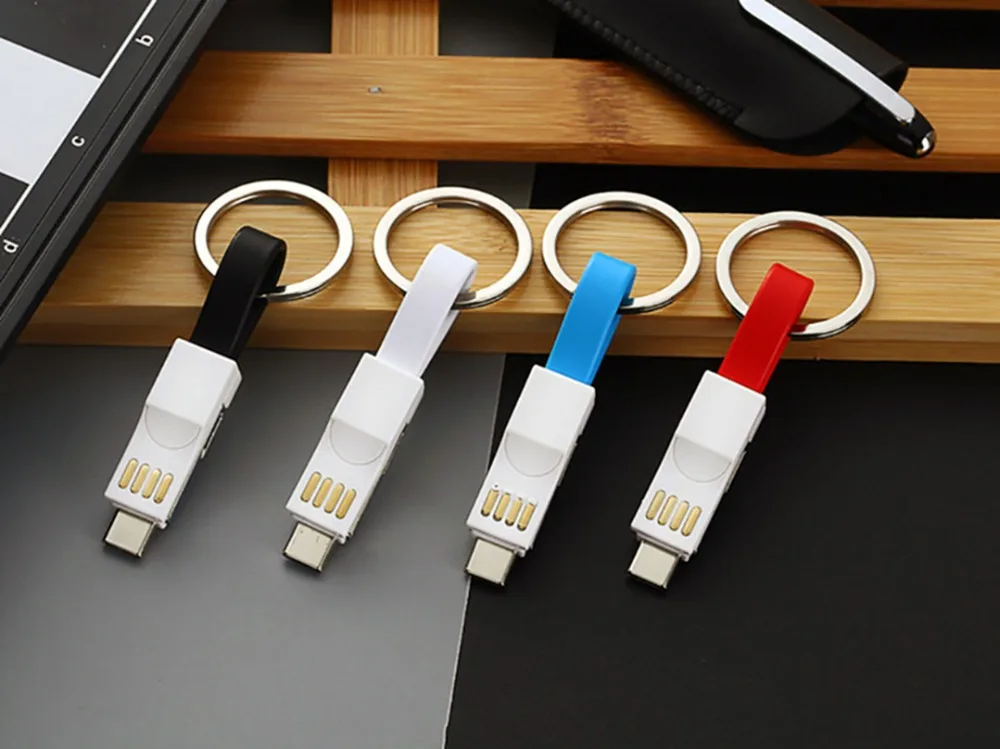 3 в 1 брелок USB кабель для зарядки Micro usb type C кабель для освещения для iPhone XS Android 2A Мини Брелок Зарядное устройство кабели для зарядки