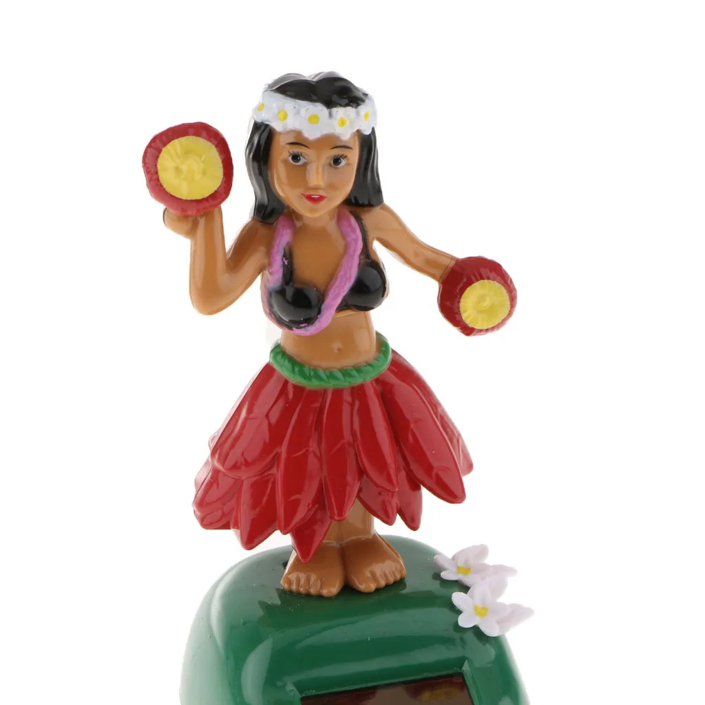 Solar Dancing Hula Girl Solar Powered Toy Bobble Dancer Doll for Car Dashboard